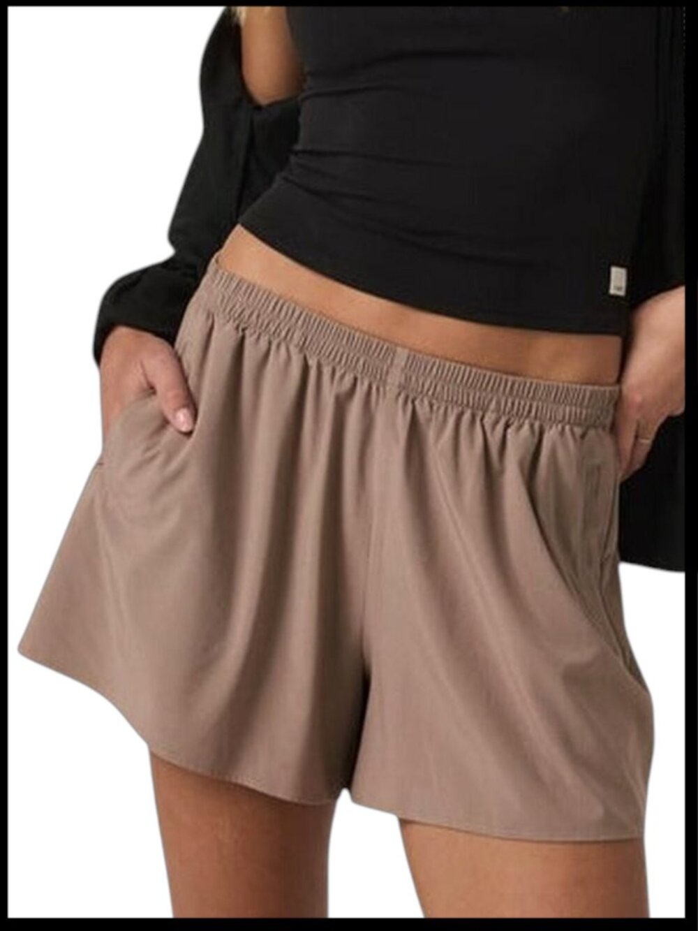 Vuori Villa Everyday Shorts Sorrel Brown Tan Mid Rise Stretch S